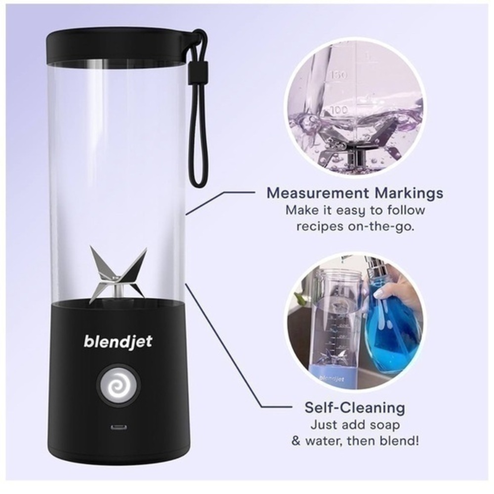 BlendJet 2 Portable Blender with Orbiter drinking lid - Black